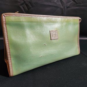 Rare Vintage Green Fendi Zucchino Monogram Clutch